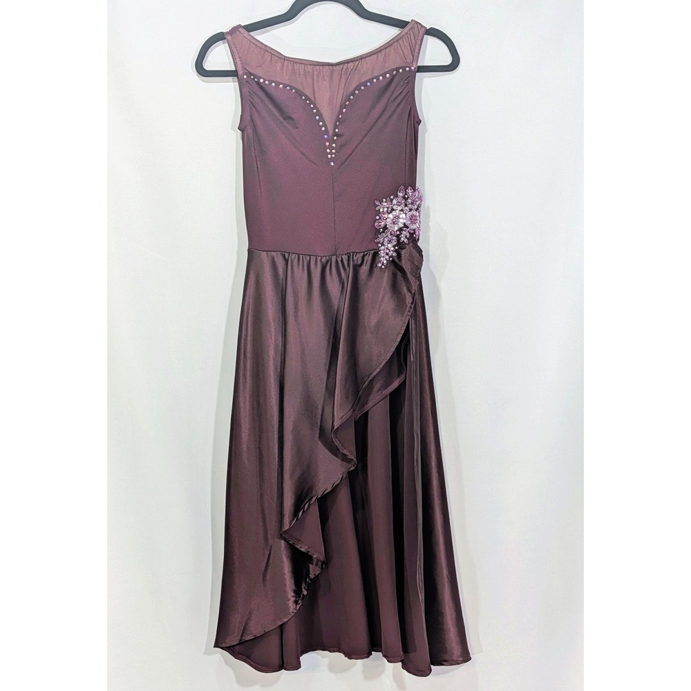 Weissman Lyrical Dance Dress Women SA Plum Purple 13094 Rhinestone